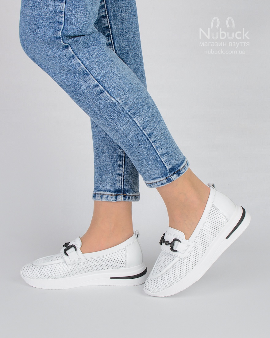Купити літні комфортні жіночі мокасини Ilona 175-32 white